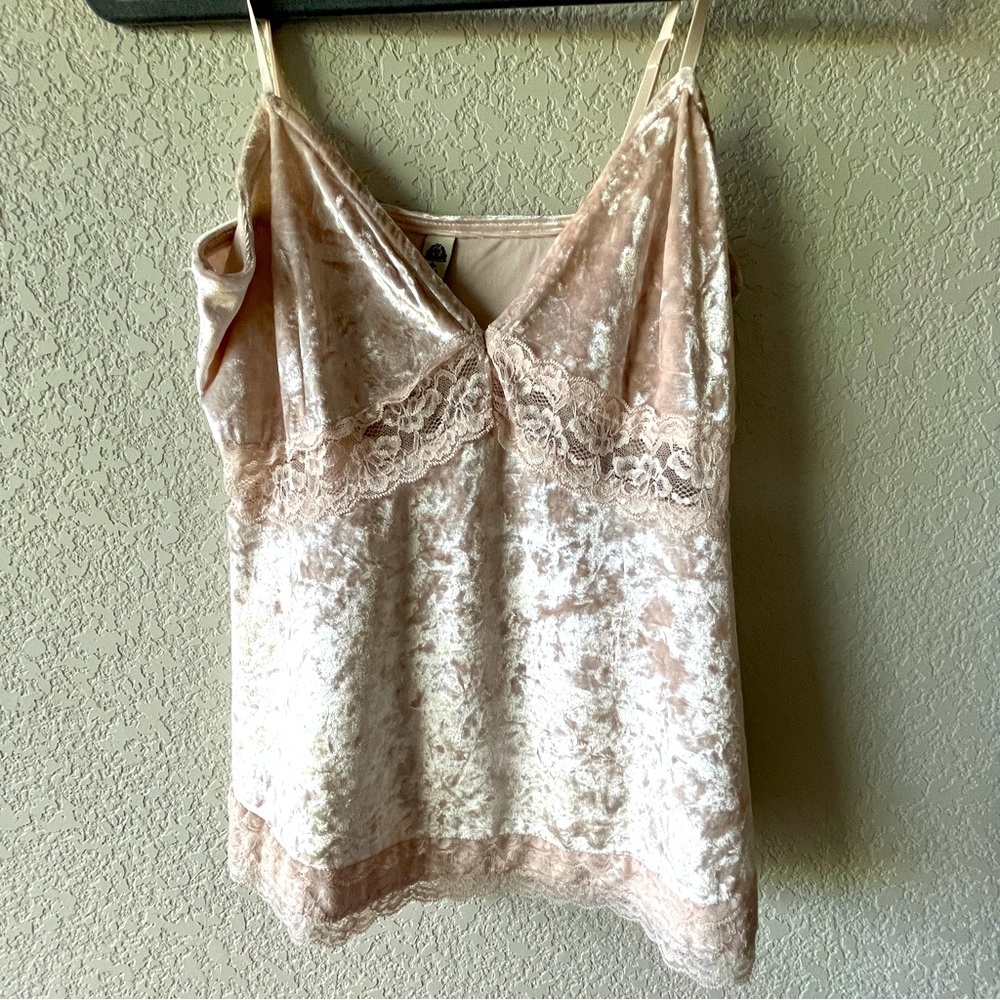 Vintage velvet thank top Pink size M